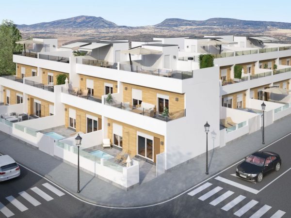 New built 3 bed -2 baths townhouse with private pool in Avileses, Murcia